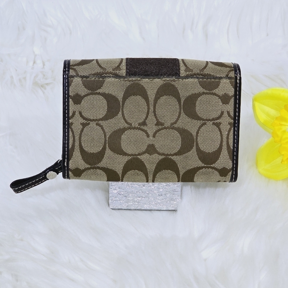 Coach Signature Print & Leather Wallet - Picture 3 of 17
